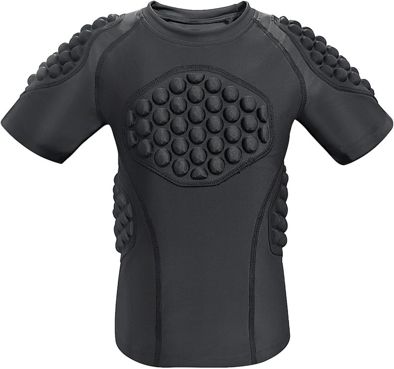 Topeter Football Padded Shirt for Youth, Kids Compression Rib Protector Shirts with Rib/Chest/Shoulder/Back Pads - Image 1